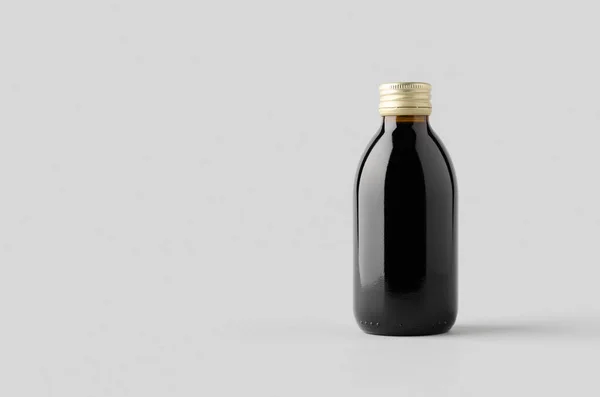 Koude Koffie Glazen Fles Mockup Met Lege Copyspace — Stockfoto