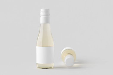 Küçük beyaz şarap şişesi modeli. Burgundy, alsace, rhone şekli.