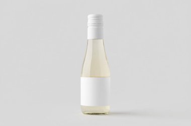 Small white wine bottle mockup. Burgundy, alsace, rhone shape. clipart