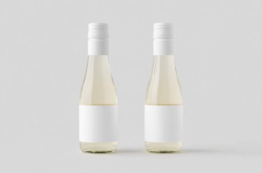 Küçük beyaz şarap şişesi modeli. Burgundy, alsace, rhone şekli.