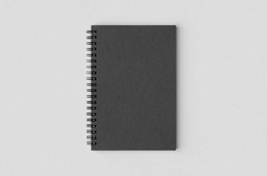Siyah spiral defter modeli.