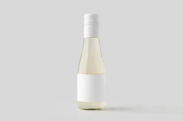 Piccola Bottiglia Vino Bianco Mockup Borgogna Alsazia Forma Rondine Foto Stock