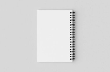 Beyaz spiral defter modeli, arka taraf.