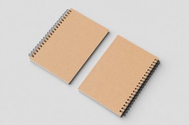 Kraft spiral defter modeli, kapağı ve arkası.