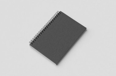 Black spiral notebook mockup. clipart