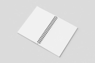 Beyaz spiral bir defterin içindeki boşluk..