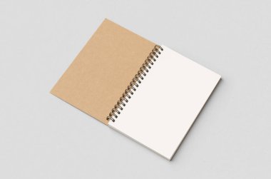 Kraft spiral defter modeli ve içi boş beyaz.