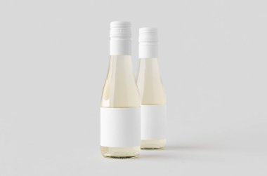 Küçük beyaz şarap şişesi modeli. Burgundy, alsace, rhone şekli.