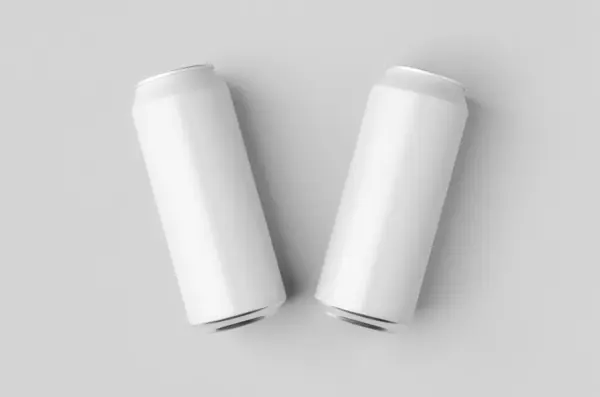 stock image White large tall beer or soda aluminum can mockup.