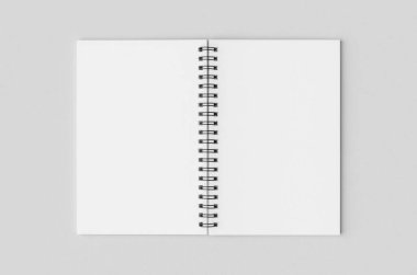 Beyaz spiral bir defterin içindeki boşluk..