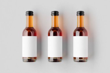 Small rose wine bottle mockup. Bordeaux shape. clipart