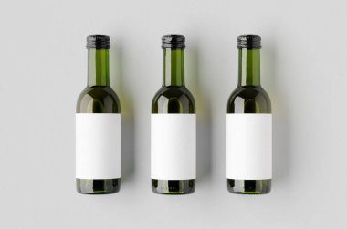 Küçük beyaz şarap şişesi modeli. Bordeaux şekli.