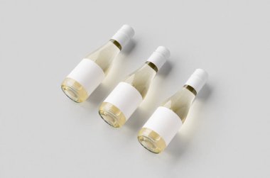 Küçük beyaz şarap şişesi modeli. Burgundy, alsace, rhone şekli.