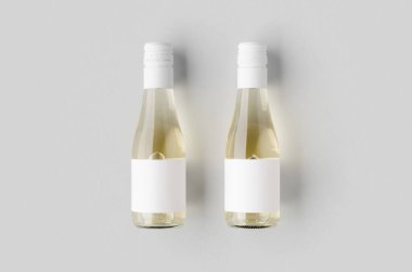 Küçük beyaz şarap şişesi modeli. Burgundy, alsace, rhone şekli.