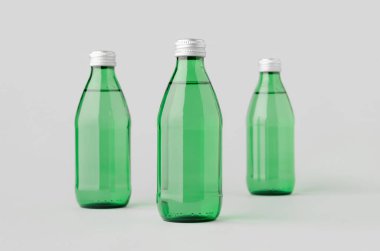 Su şişesi maketi. Yeşil cam..