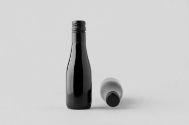 Küçük kırmızı şarap şişesi modeli. Burgundy, alsace, rhone şekli.