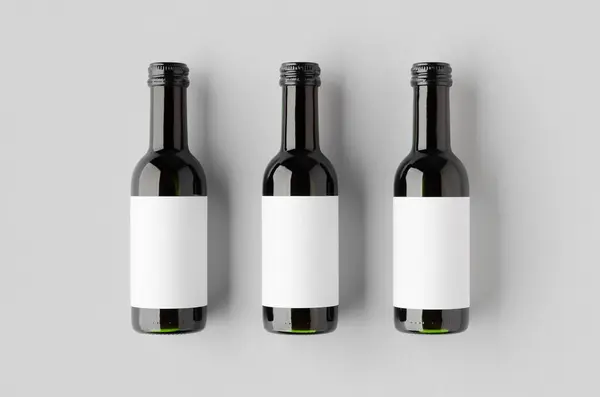 stock image Small red wine bottle mockup. Bordeaux shape.