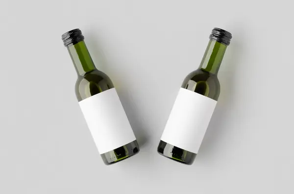 stock image Small white wine bottle mockup. Bordeaux shape.