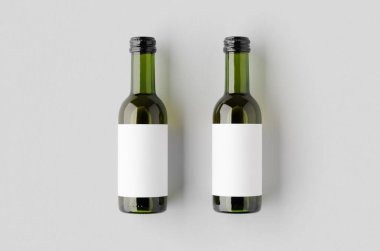 Küçük beyaz şarap şişesi modeli. Bordeaux şekli.