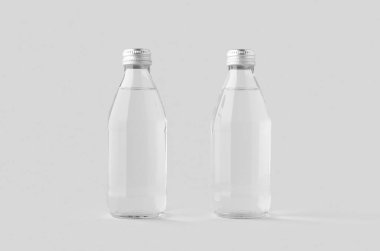 Küçük su şişesi, temiz cam..