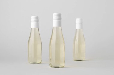 Küçük beyaz şarap şişesi modeli. Burgundy, alsace, rhone şekli.