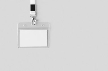 Kimlik kartı sahibi, halat, yatay, telif alanı ile modelleme.