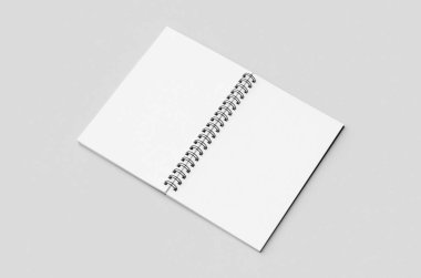 Siyah spiral bir defterin içindeki beyaz boşluk..