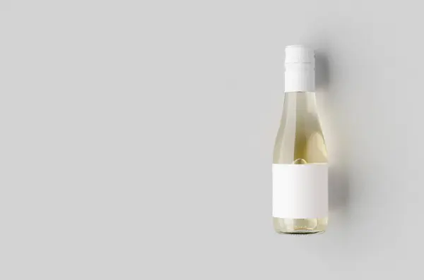 stock image Small white wine bottle mockup. Burgundy, alsace, rhone shape. Blank copyspace.