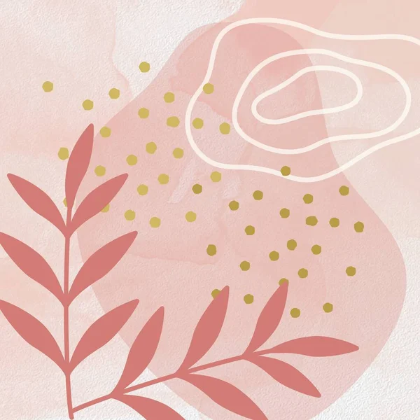 Blush Розовый Золотой Абстракции Популярными Элементами Boho Фона Стена Природы — стоковое фото