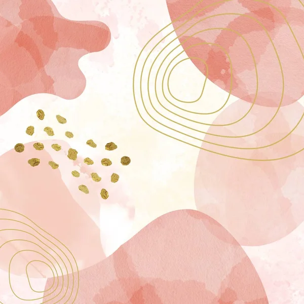 Rouge Rosa Und Goldene Abstracts Mit Populären Boho Elementen Hintergrund Stockbild