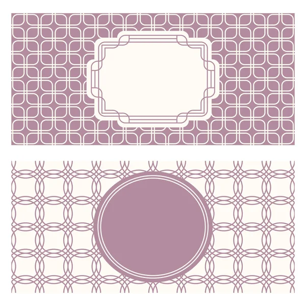 Two Banner Templates Patterned Abstract Geometric Background Framed Label Two — Stock Vector