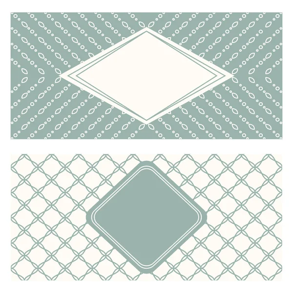 Two Banner Templates Patterned Abstract Geometric Background Framed Label Two — Archivo Imágenes Vectoriales