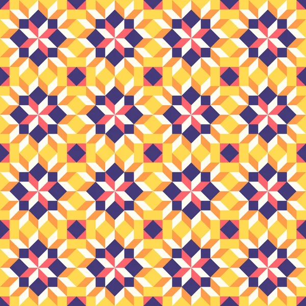 Patrón Geométrico Abstracto Inspirado Edredón Acolchado Fondo Abstracto Brillante Colores — Archivo Imágenes Vectoriales