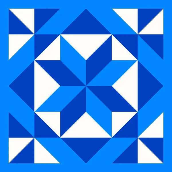 Geometrický Hvězdný Vzor Inspirovaný Peřinkovou Prošívanou Dekou Žluté Modré Abstraktní — Stockový vektor