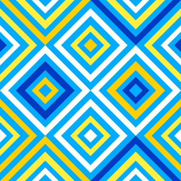 Geometría Abstracta Líneas Colores Locos Colores Azul Amarillo Formas Diamantes — Vector de stock