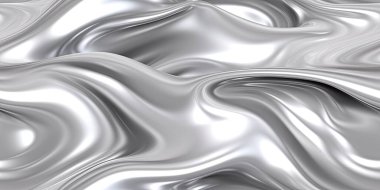 Akan sıvı metal desenli soyut 3D arka plan. Kusursuz gümüş arkaplan.