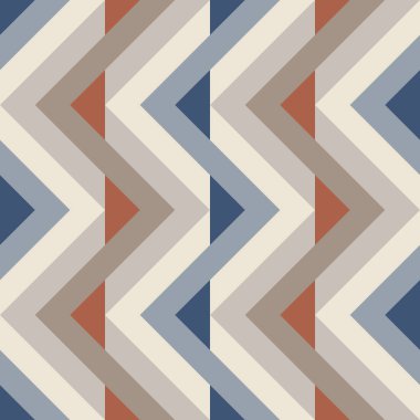 70 'lerin retro kırılan çizgileri, kusursuz vektör deseni. Soyut geometrik arkaplan, 1970 'ler tarzı, klasik renkler.