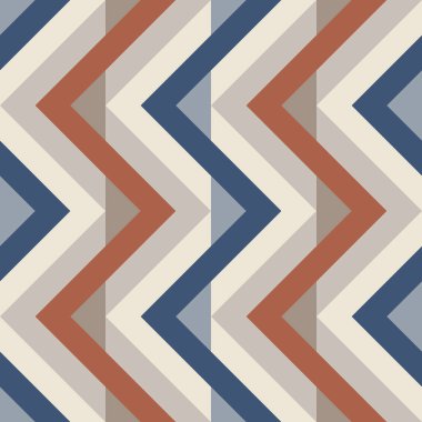 70 'lerin retro kırılan çizgileri, kusursuz vektör deseni. Soyut geometrik arkaplan, 1970 'ler tarzı, klasik renkler.