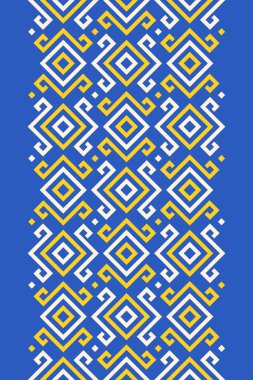 Tekrarlanan kusursuz sınır düzeni, Ukrayna geleneksel tasarımı, vektör illüstrasyonu, düz stil