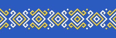 Tekrarlanan kusursuz sınır deseni, Ukrayna geleneksel nakışı vyshyvanka tasarımı, vektör illüstrasyonu, düz stil