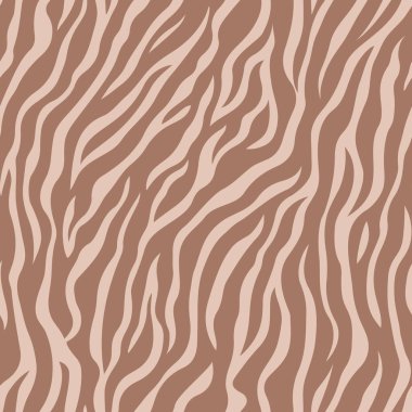 Zebra deseni, Afrika hayvan derisi deseni, kusursuz tekrarlayan vektör deseni, kahverengi renkler.