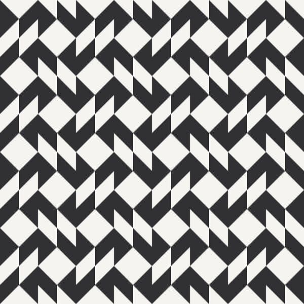 Черно-белое абстрактное геометрическое одеяло. Высококонтрастный геометрический монохромный лоскут минимальный фон с треугольниками. Простые цвета - легко перекрасить. Цветовая векторная иллюстрация.