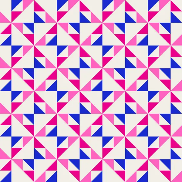 Parlak, parlak, enerjik, soyut geometrik, dikişsiz vektör deseni, renk bloğu. Yüksek kontrastlı geometrik renkli arkaplan. Pembe fuşya moru ve çivit mavisi renk kombinasyonu.