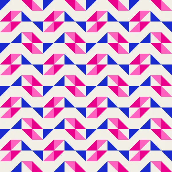 Parlak, parlak, enerjik, soyut geometrik, dikişsiz vektör deseni, renk bloğu. Yüksek kontrastlı geometrik renkli arkaplan. Pembe fuşya moru ve çivit mavisi renk kombinasyonu.