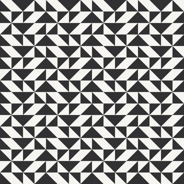 Siyah ve beyaz soyut geometrik yorgan deseni. Üçgenli yüksek kontrastlı geometrik monokrom yamalı arka plan. Basit renkler. Hatırlaması kolay. Renk bloğu vektör illüstrasyonu.