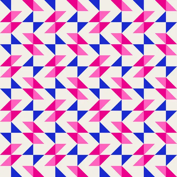 Parlak, parlak, enerjik, soyut geometrik, dikişsiz vektör deseni, renk bloğu. Yüksek kontrastlı geometrik renkli arkaplan. Pembe fuşya moru ve çivit mavisi renk kombinasyonu.