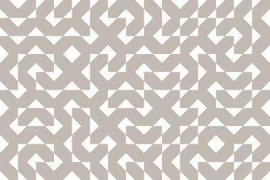 Geometrik labirentten esinlenilmiş çizgileri olan, bej beyazdan nötr renklerde modern kusursuz vektör deseni. Çağdaş tekstil, duvar kağıtları, ambalaj ve dijital afişler veya yazdırma projeleri için ideal.