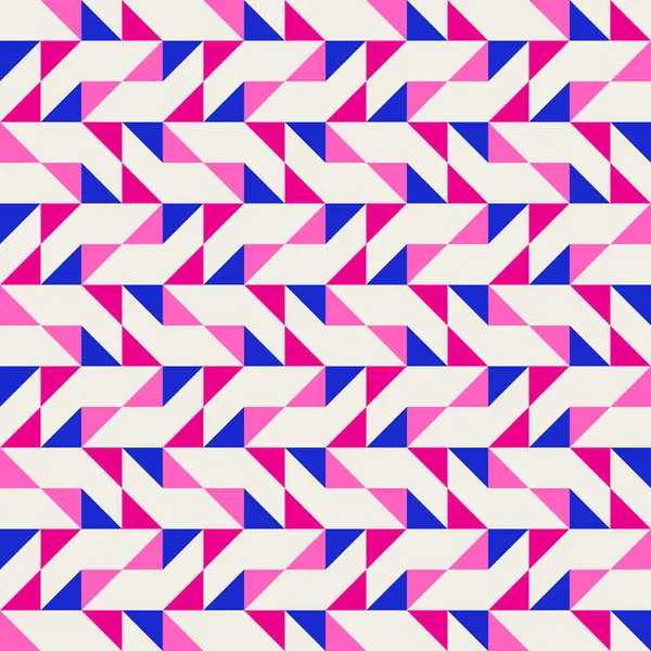 Parlak, parlak, enerjik, soyut geometrik, dikişsiz vektör deseni, renk bloğu. Yüksek kontrastlı geometrik renkli arkaplan. Pembe fuşya moru ve çivit mavisi renk kombinasyonu.