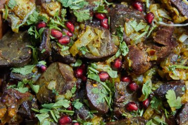 Lezzetli Asya yemeklerinin yakın görüntüsü