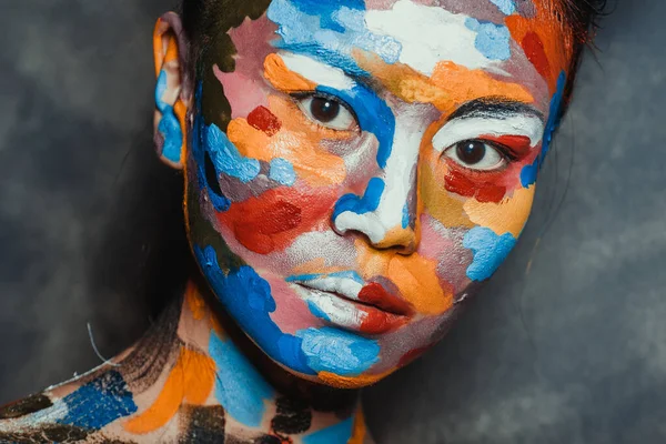 Asiatisk Kvinna Med Faceart Ansikte Konst — Stockfoto